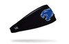 black headband with University of Kentucky wildcat mascot logo in royal blue