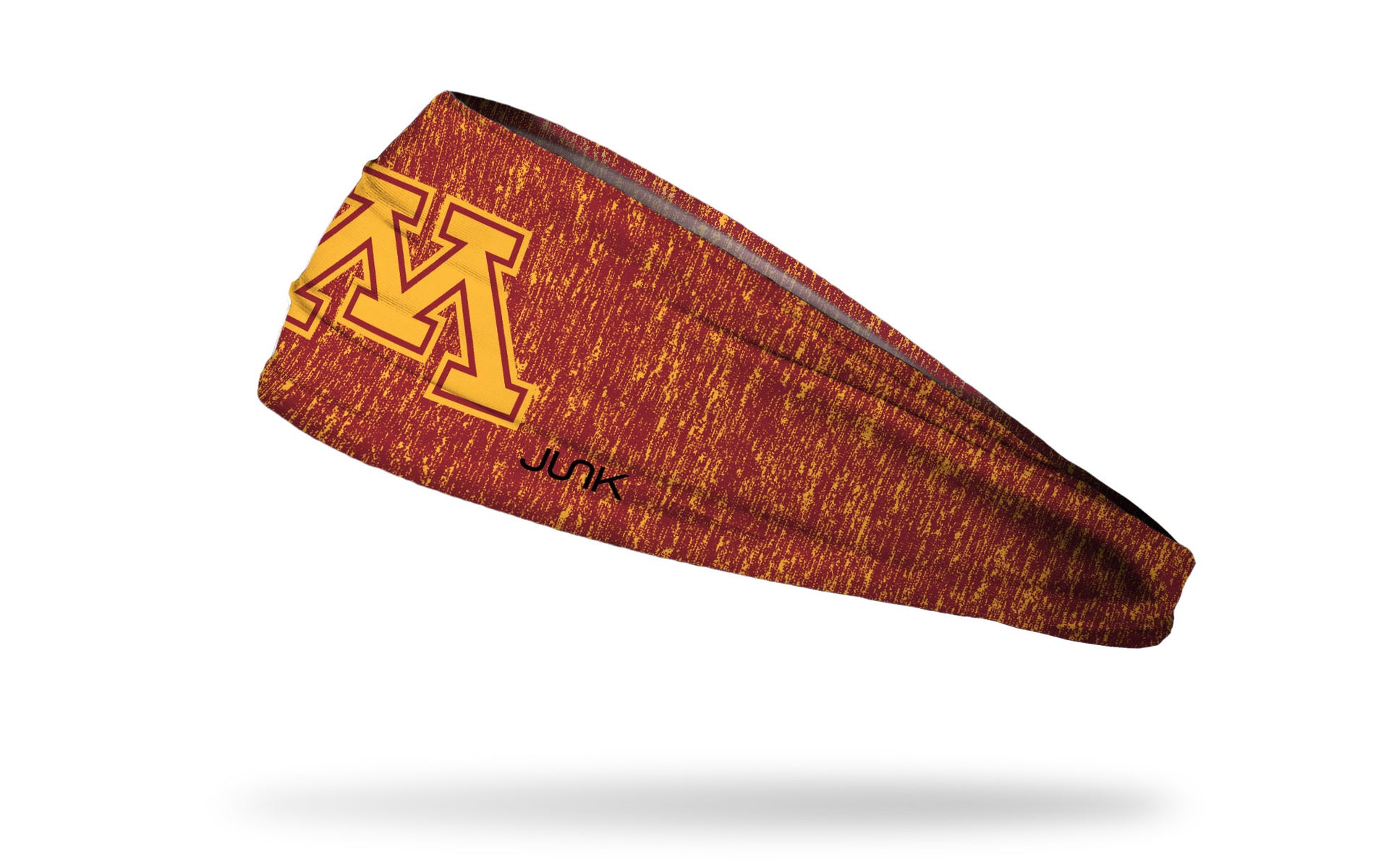 gold and maroon heathered headband with University of Minnesota M logo in gold