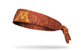 gold and maroon heathered headband with University of Minnesota M logo in gold