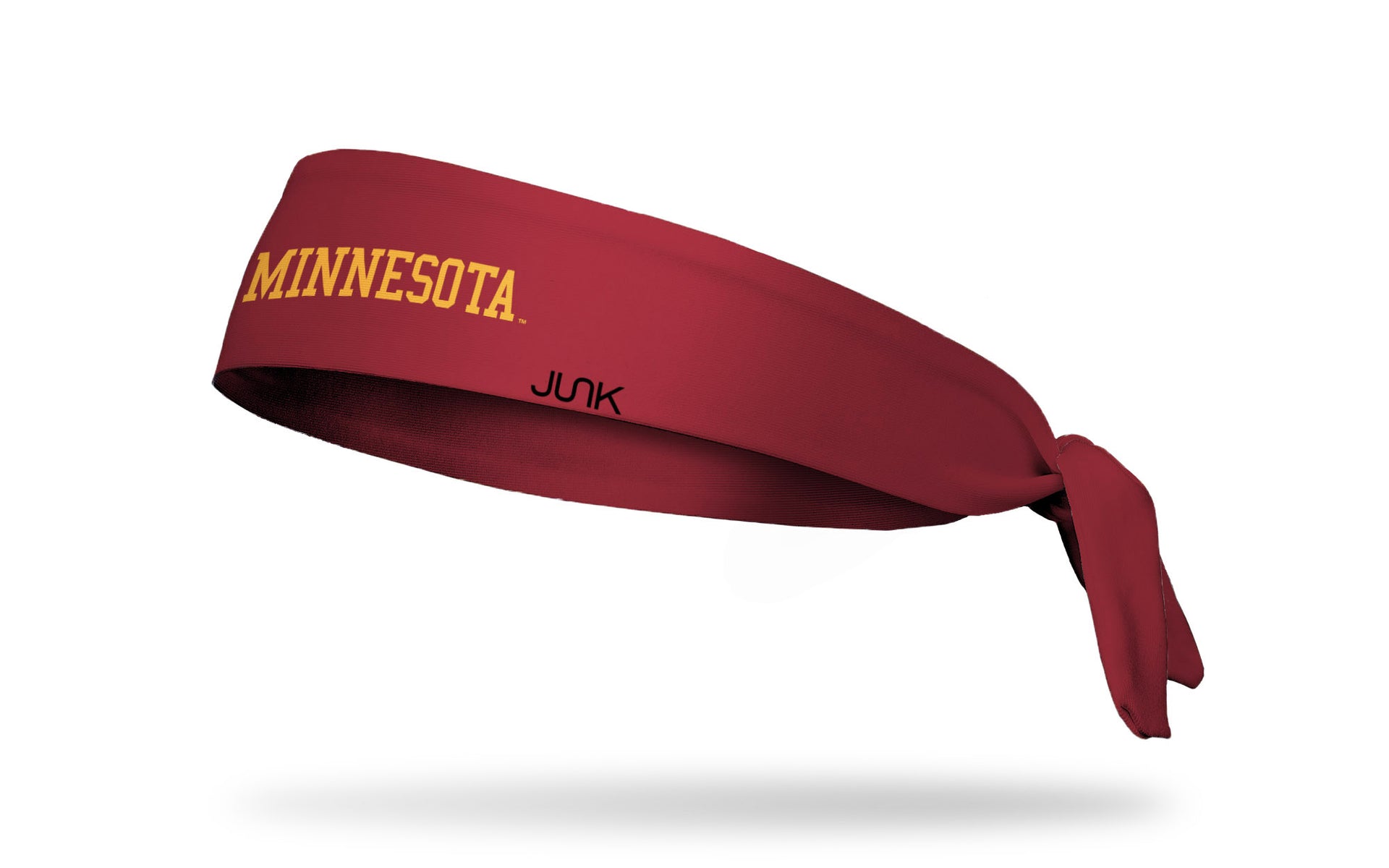 maroon headband with University of Minnesota Minnesota wordmark in gold