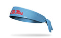 light blue headband with University of Mississippi Ole Miss script baseball logo in red