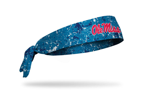 University of Mississippi: Splatter Light Blue Tie Headband