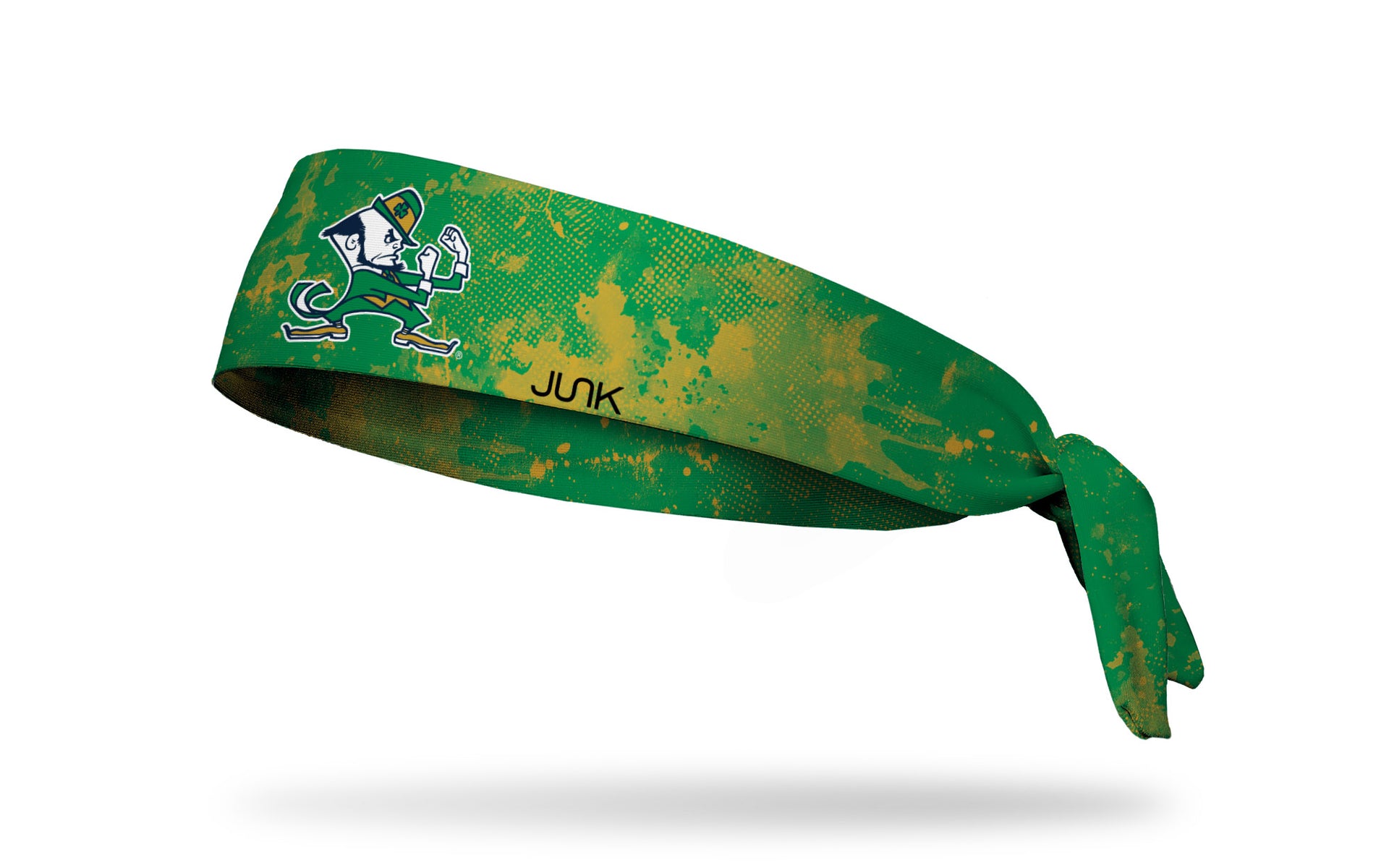 University of Notre Dame green headband with grunge overlay