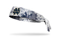 University of Notre Dame white headband with grunge overlay