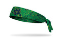 University of Notre Dame green headband with splatter overlay
