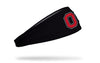 black headband with Ohio State University vintage O logo in scarlet