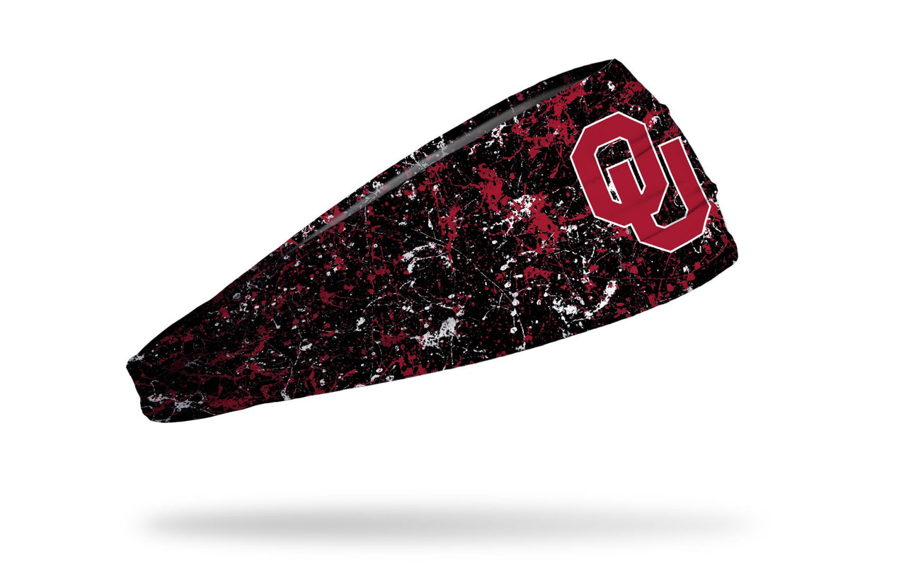 University of Oklahoma headband with splatter overlay