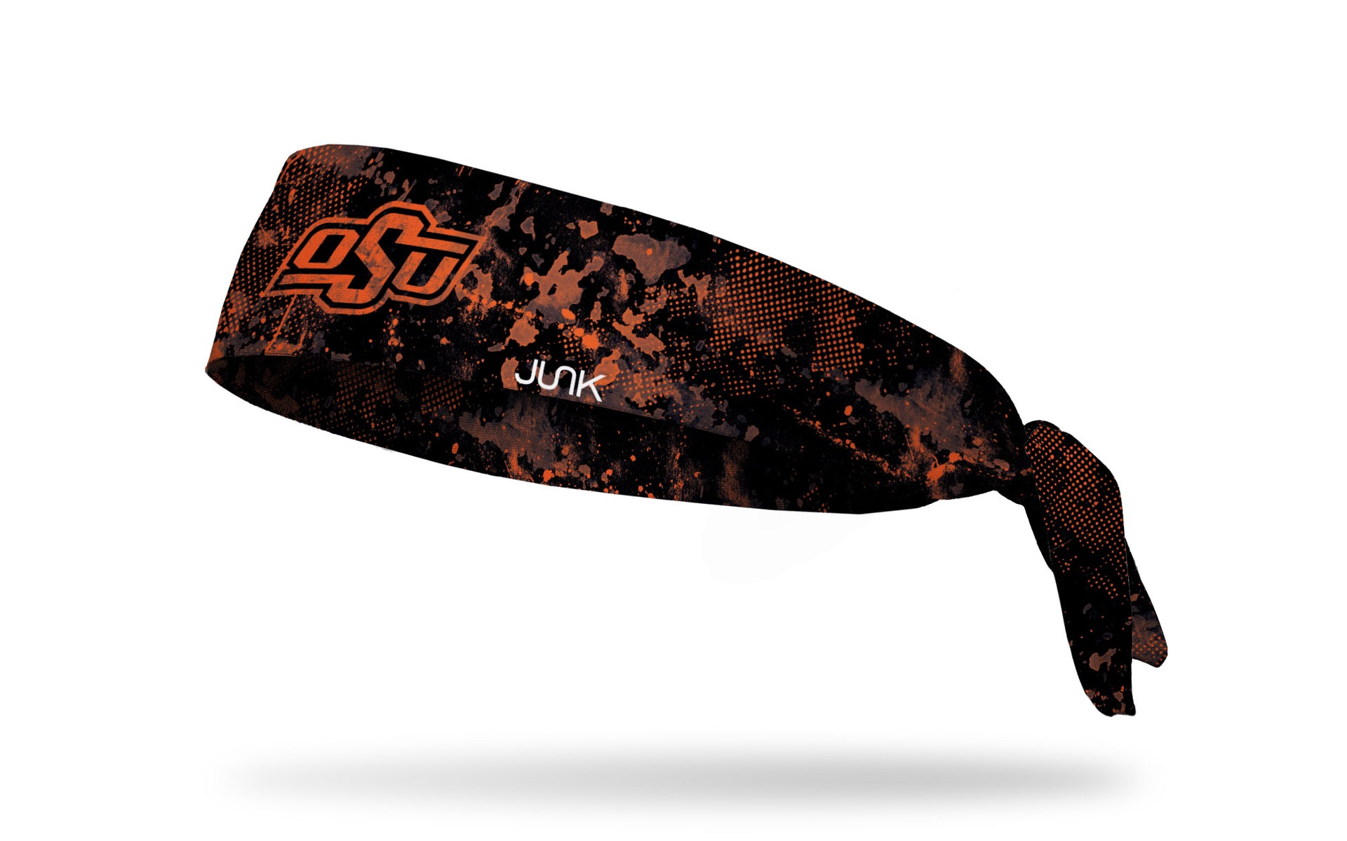 Oklahoma State University black headband with grunge overlay