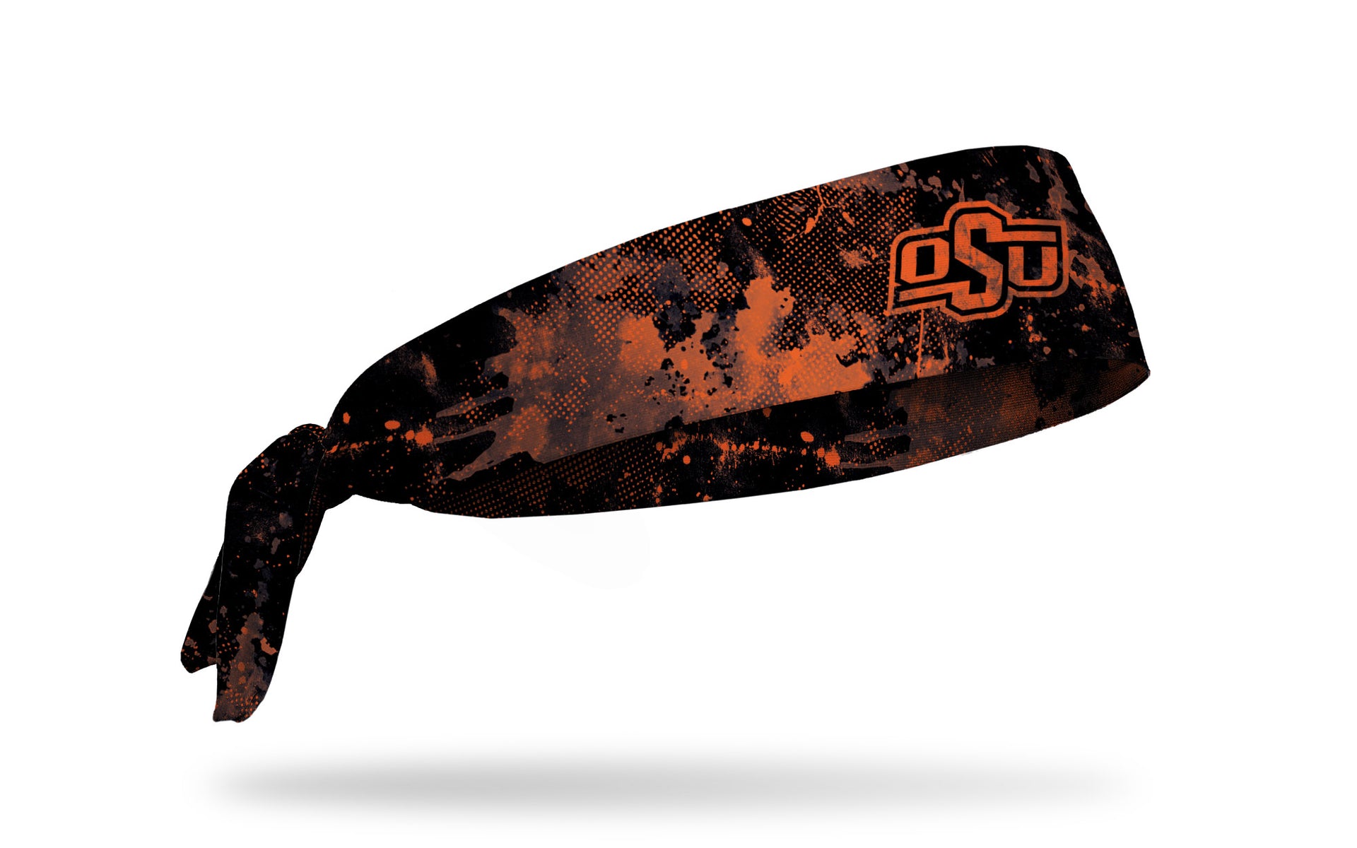 Oklahoma State University black headband with grunge overlay