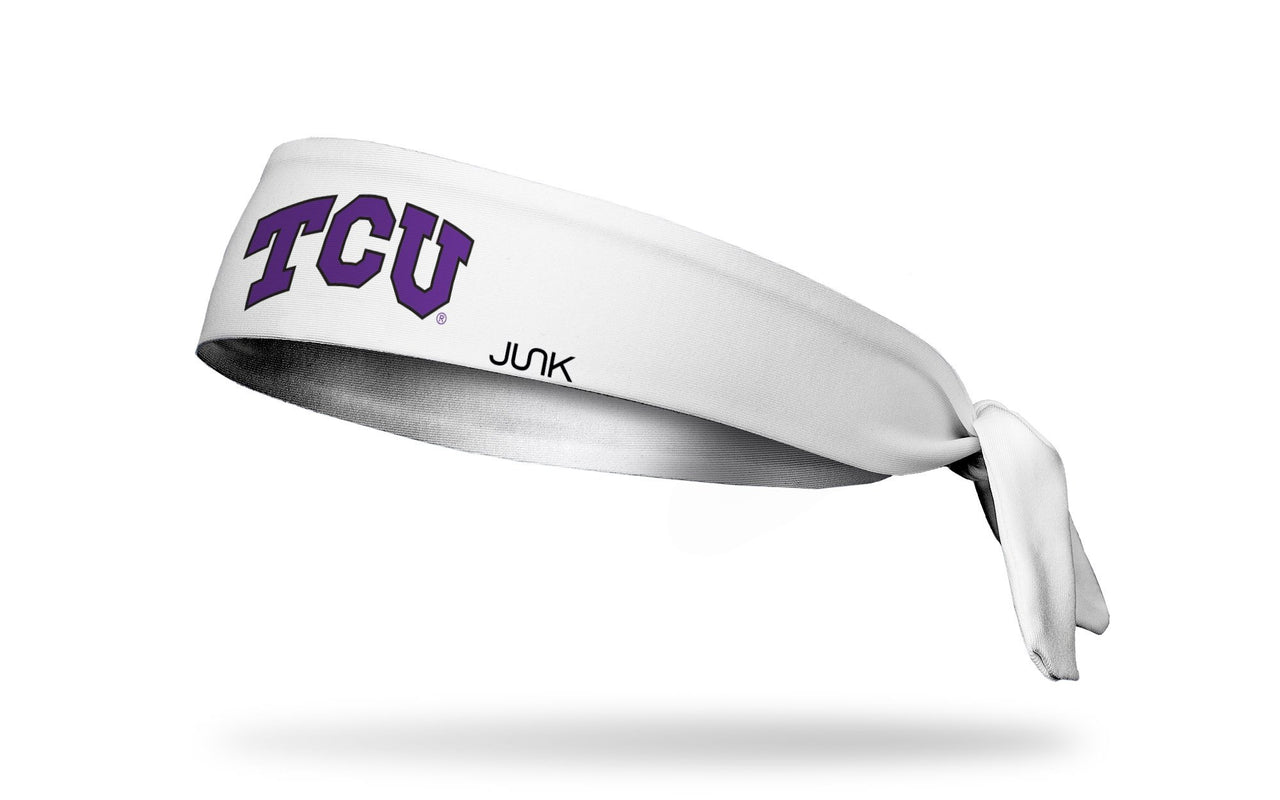 TCU: Logo White Tie Headband