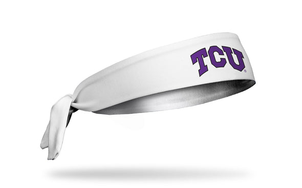 TCU: Logo White Tie Headband