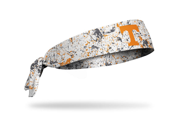 University of Tennessee white headband with splatter overlay