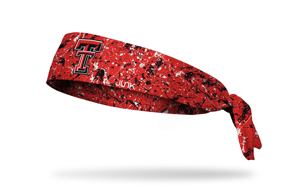 red paint splatter headband with Texas Tech University TT logo  in red