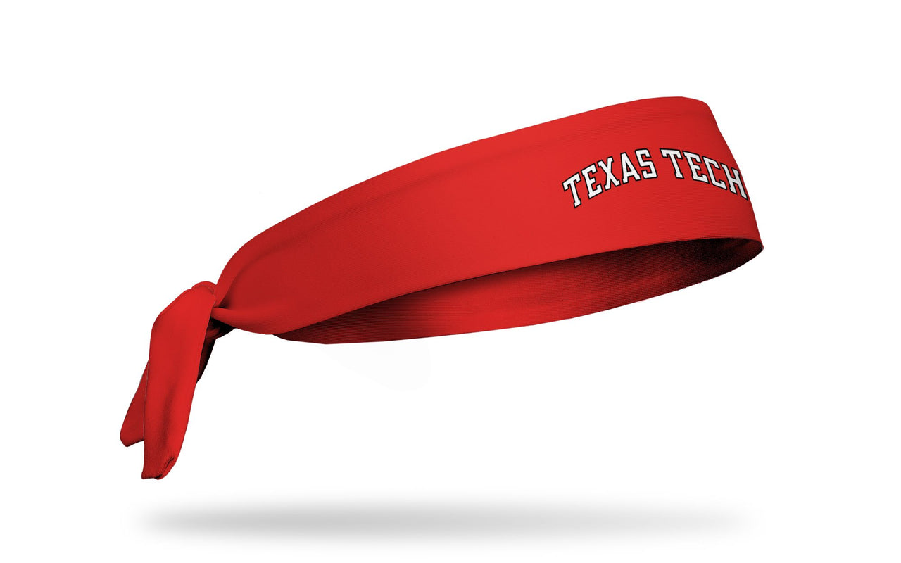 red headband with Texas Tech University wordmark logo in white and black