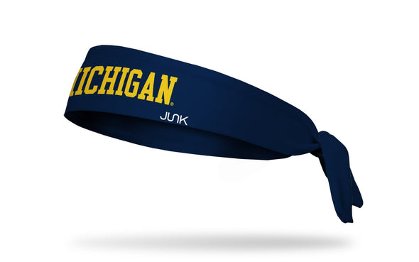 University of Michigan: Wordmark Blue Tie Headband