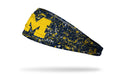 blue headband with paint splatter and University of Michigan logo