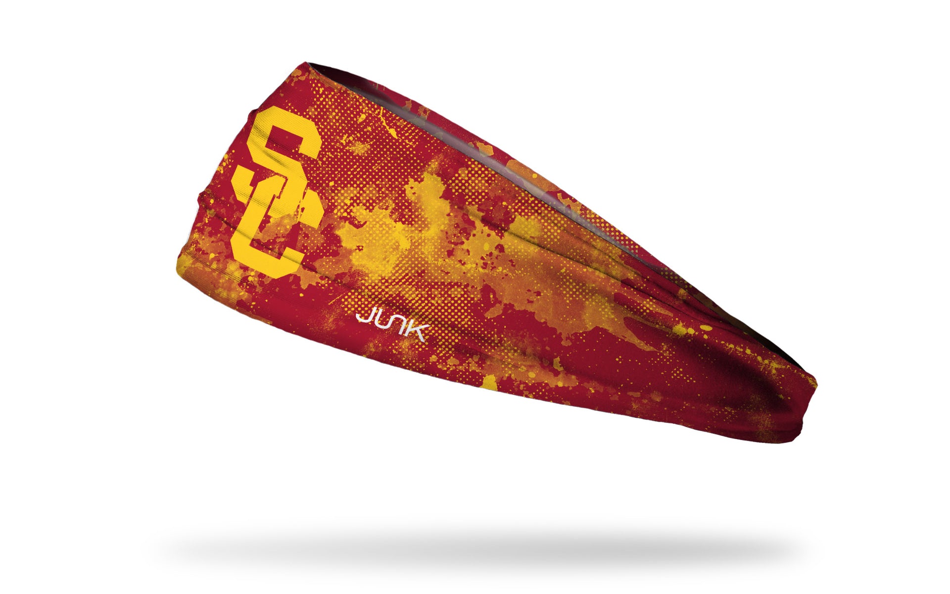 cardinal headband with grunge overlay and University of Southern California logo