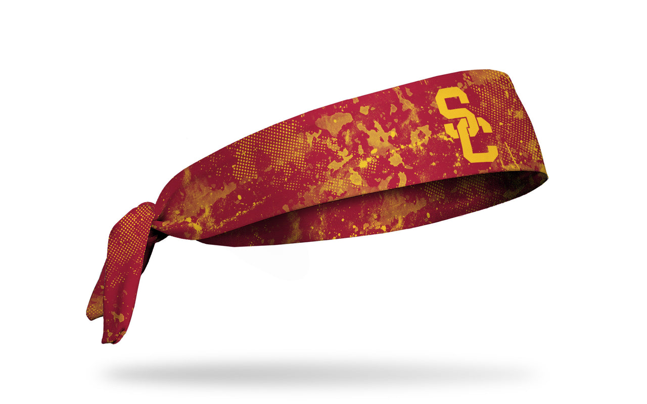 cardinal headband with grunge overlay and University of Southern California logo