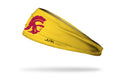 gold headband with University of Southern California trojan mascot logo