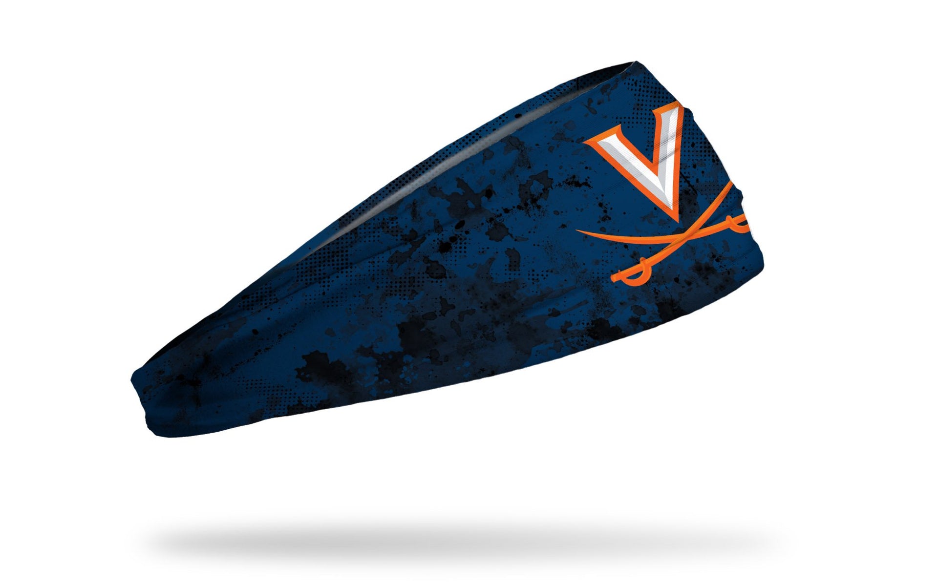 navy headband with grunge overlay and University of Virginia logo