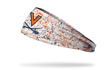 white headband with paint splatter and University of Virginia logo