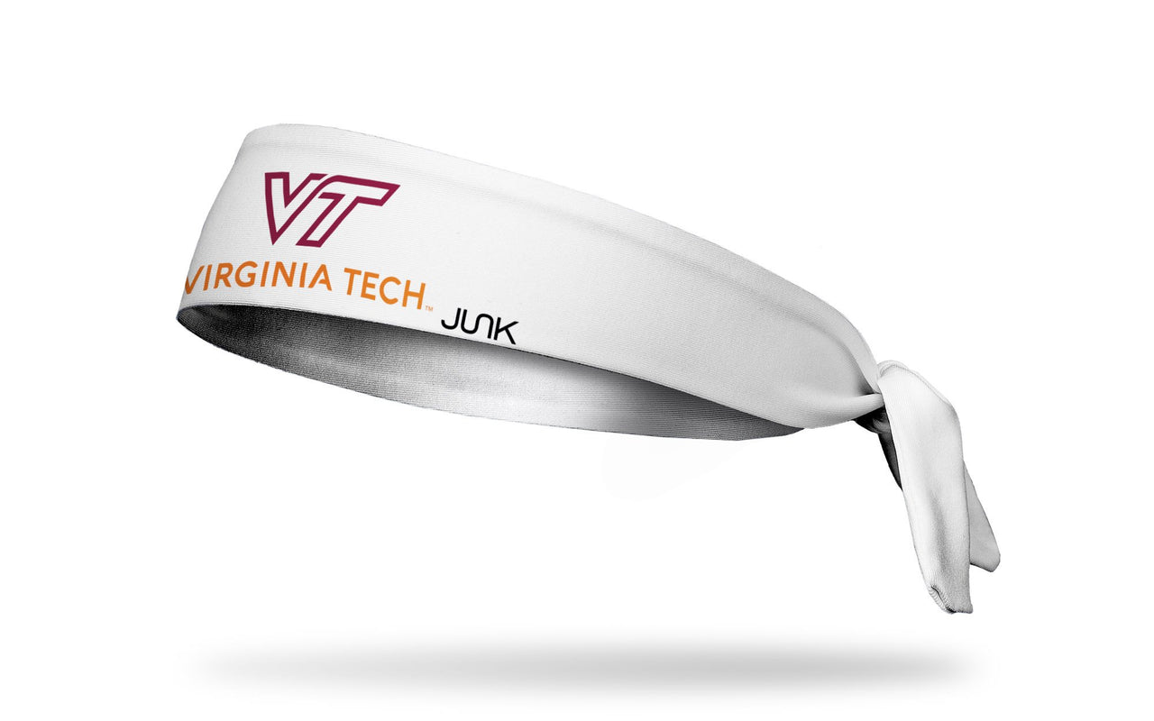 Virginia Tech: Wordmark White Tie Headband