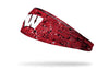 University of Wisconsin red headband with splatter overlay