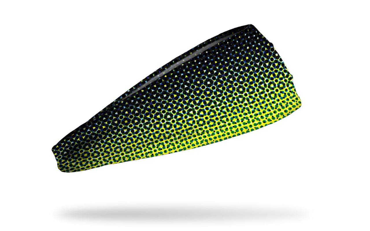 black to yellow gradient fade headband made to look like dots fading
