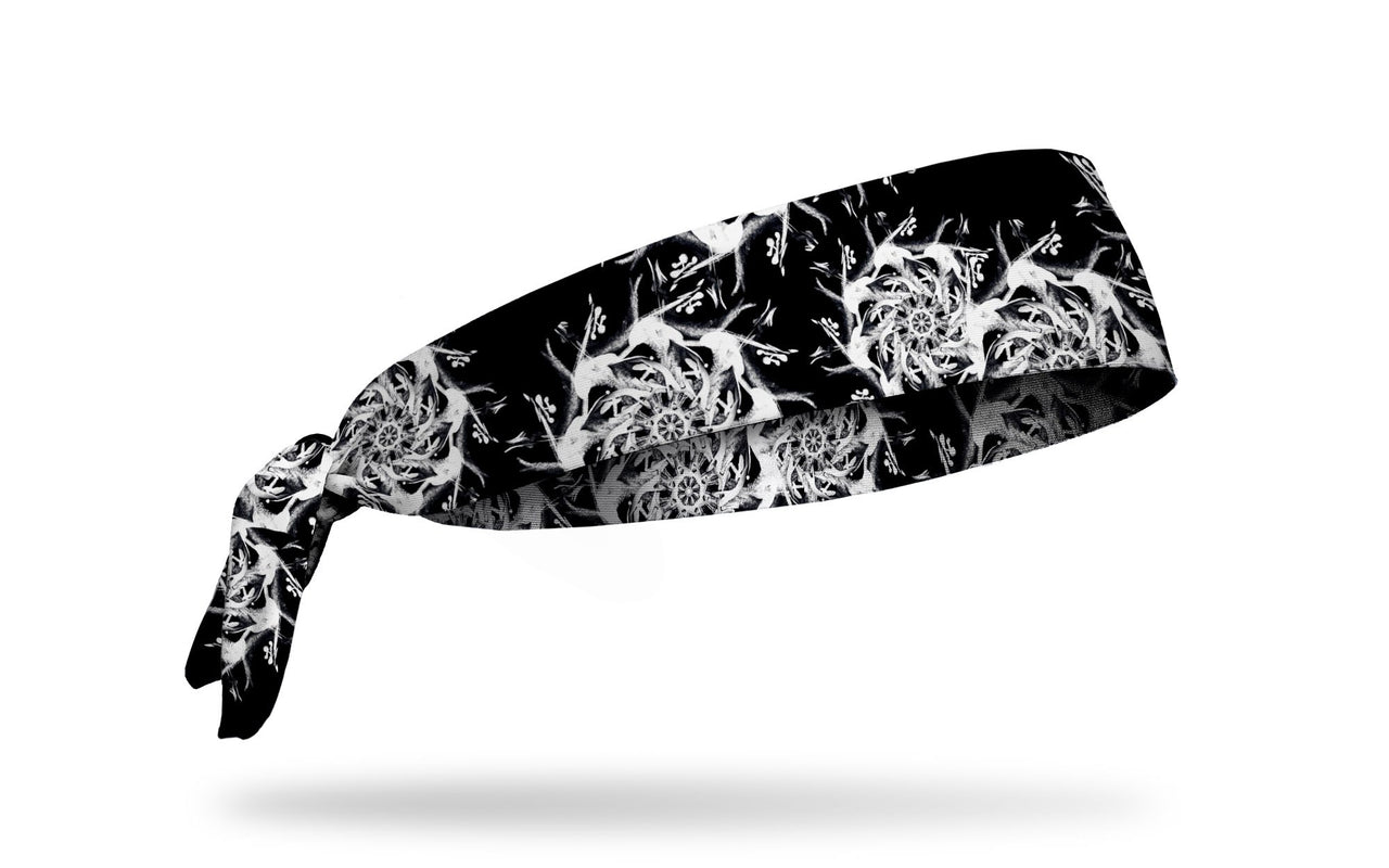black and white headband with noir flowers