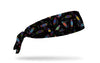 90's themed black headband with repeating pattern of clear babysitters club phone