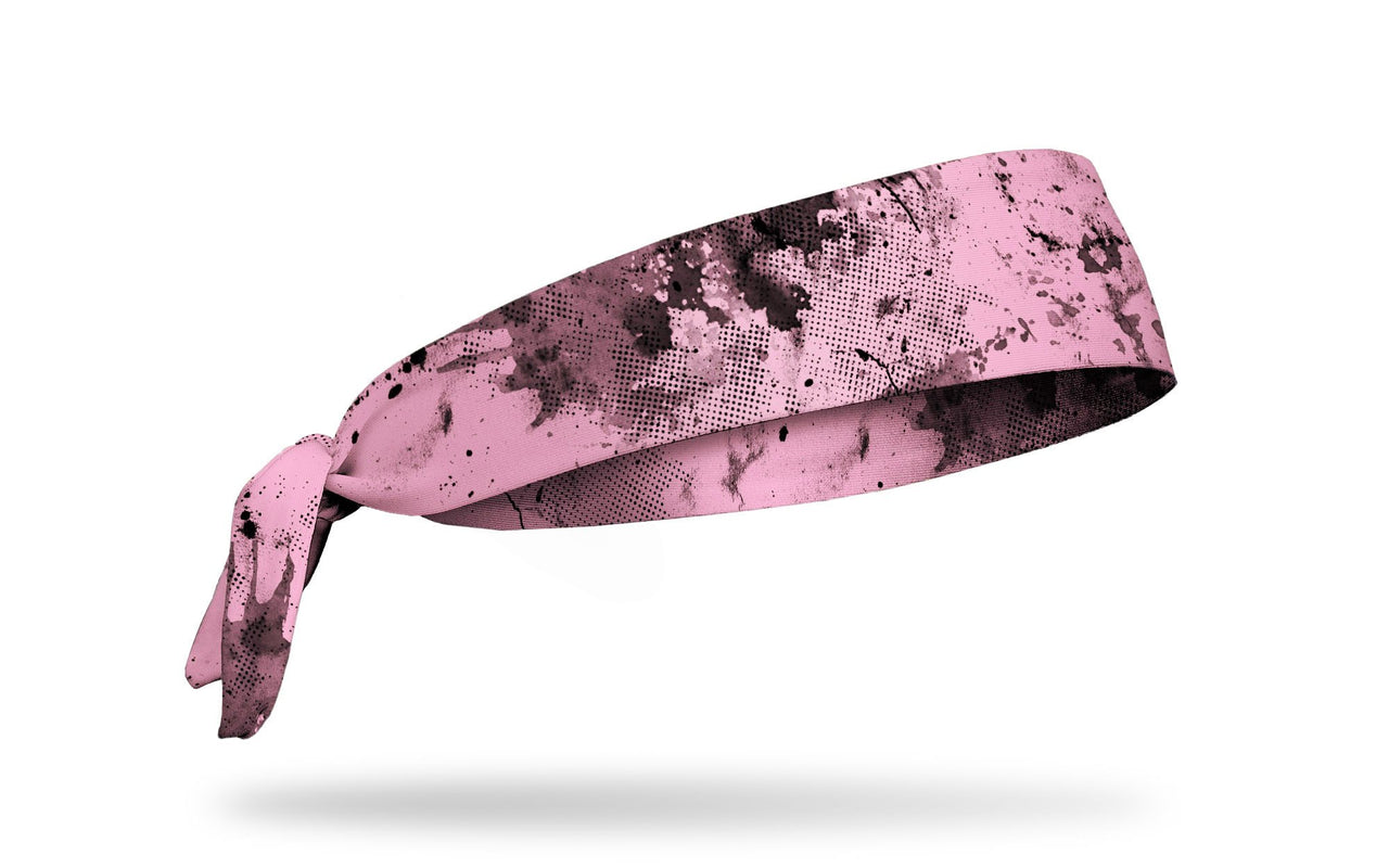 powder pink headband with grunge overlay design
