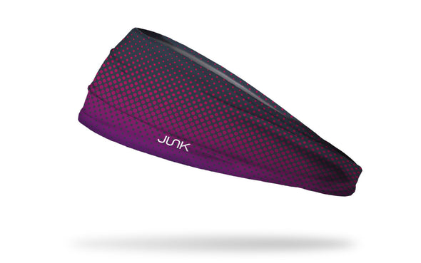 black to purple to dark purple fade gradient headband with repeating dot pattern