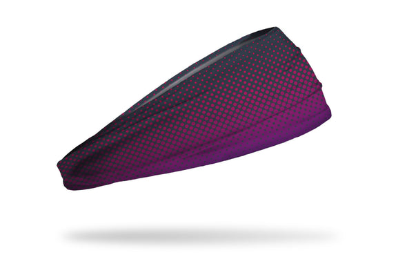 black to purple to dark purple fade gradient headband with repeating dot pattern