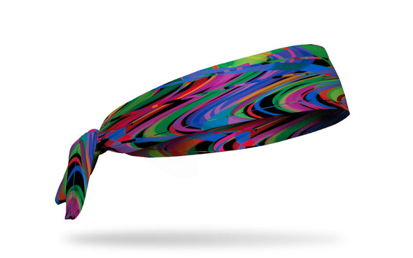bright multicolored wavy lines like reverberation headband
