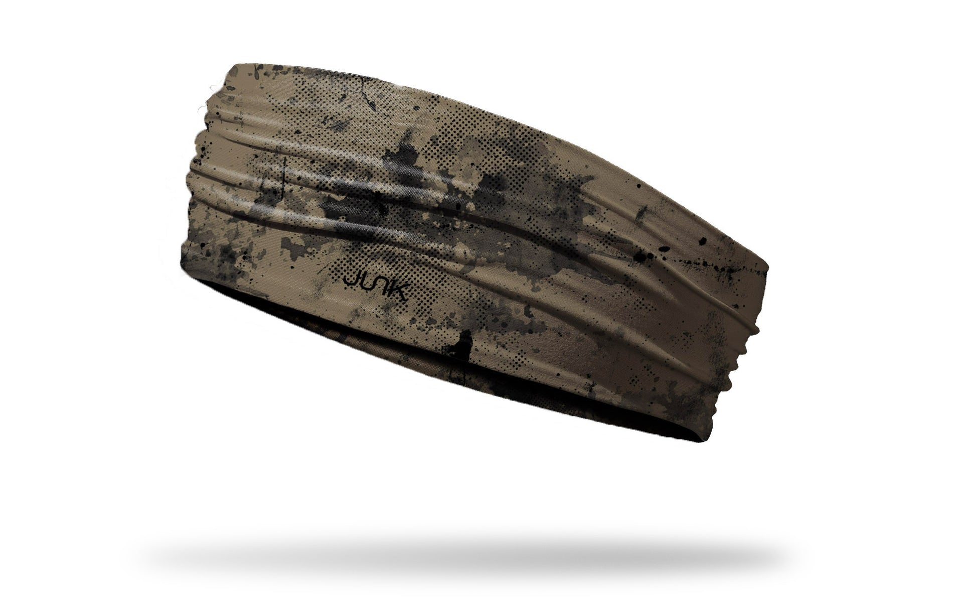 khaki sand headband with grunge overlay design