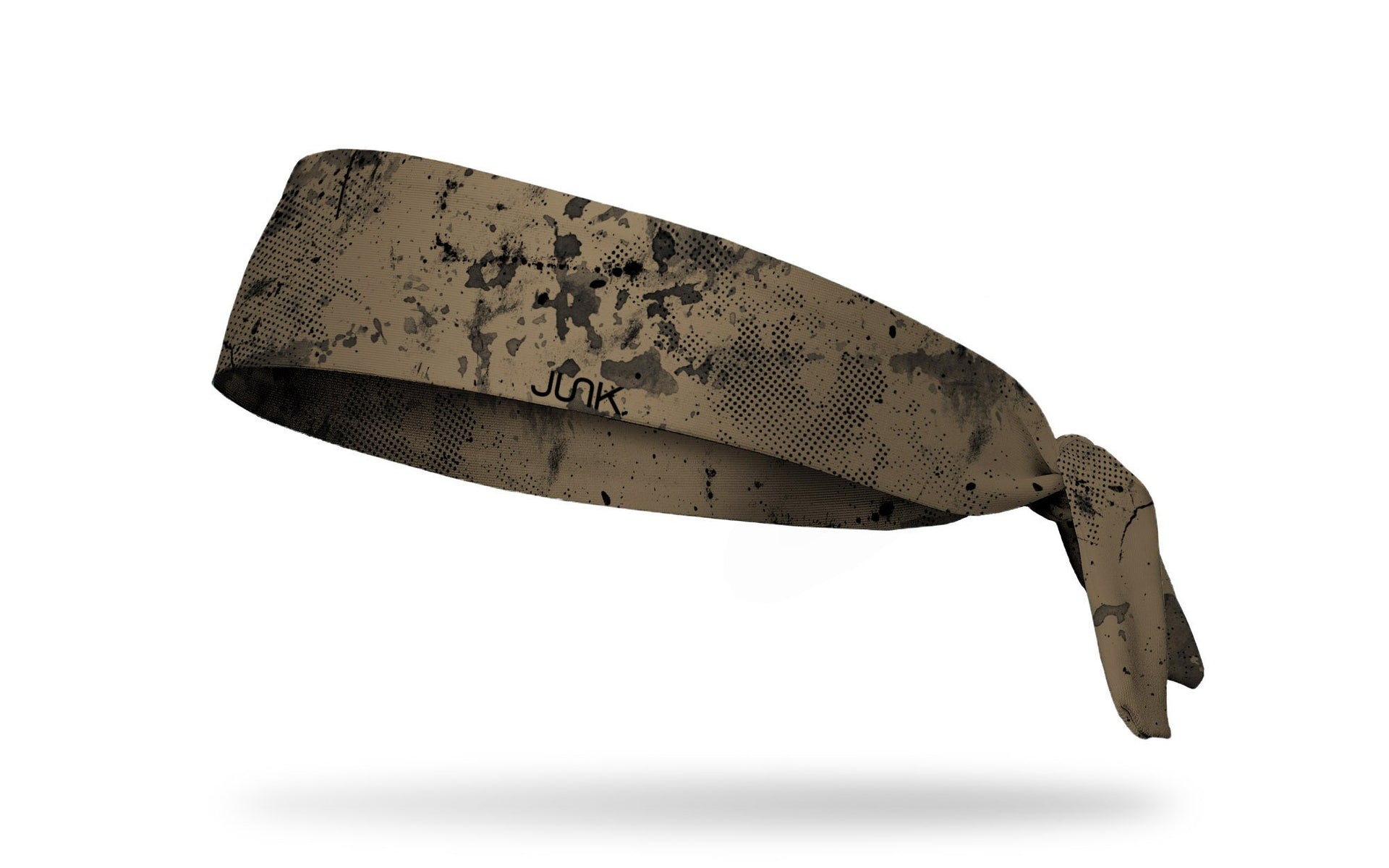 khaki sand headband with grunge overlay design