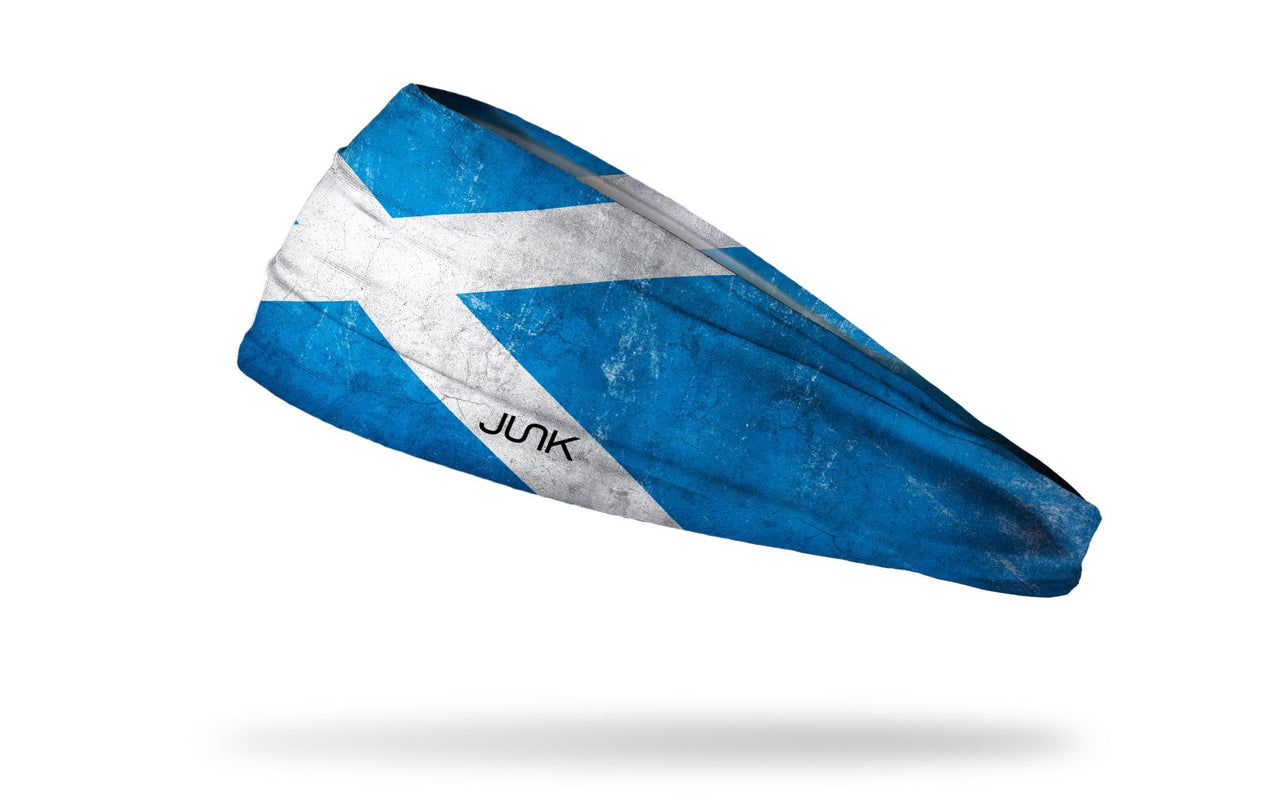 headband with traditional Scotland flag design with grunge overlay