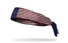 red white and blue american flag print headband with glitter print incorporated into flag
