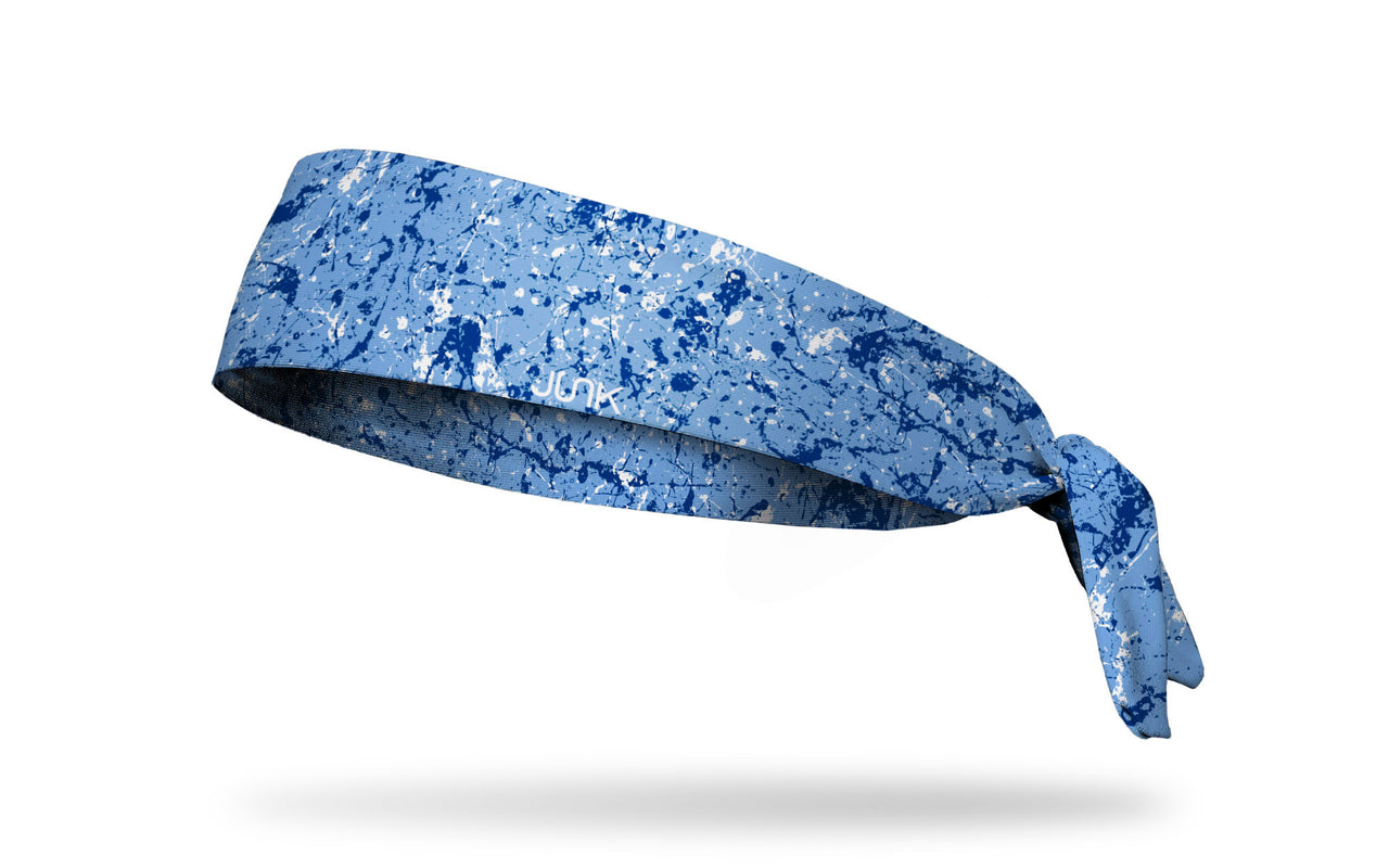 colorful blue and white paint splattered heaband