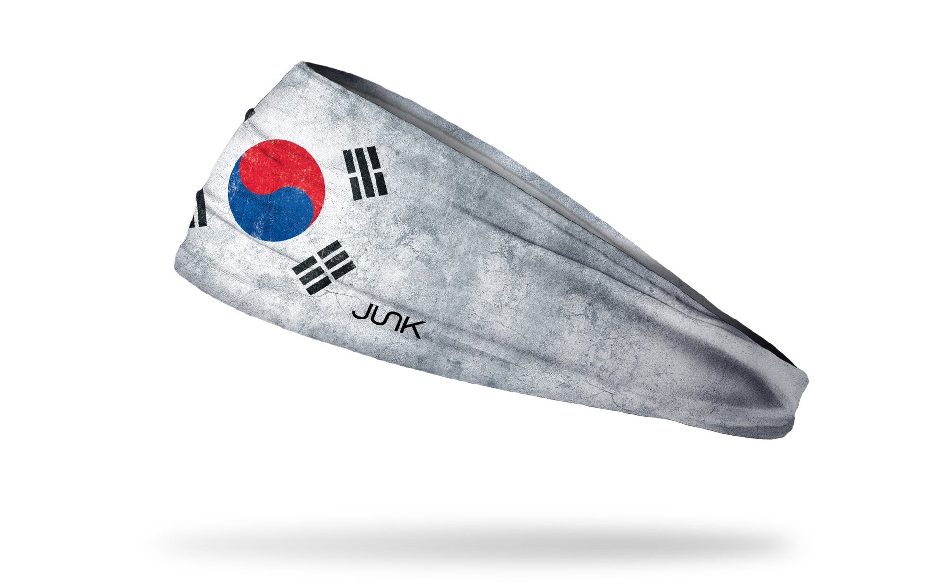 headband with traditional South Korea flag design with grunge overlay