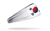 headband with traditional South Korea flag design made to look like it has been painted
