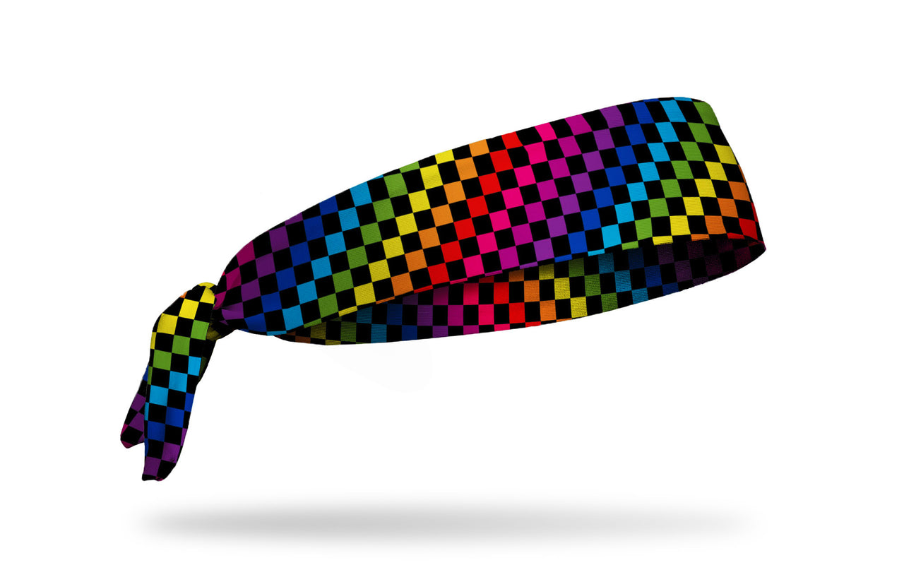 Spectrum Check Tie Headband