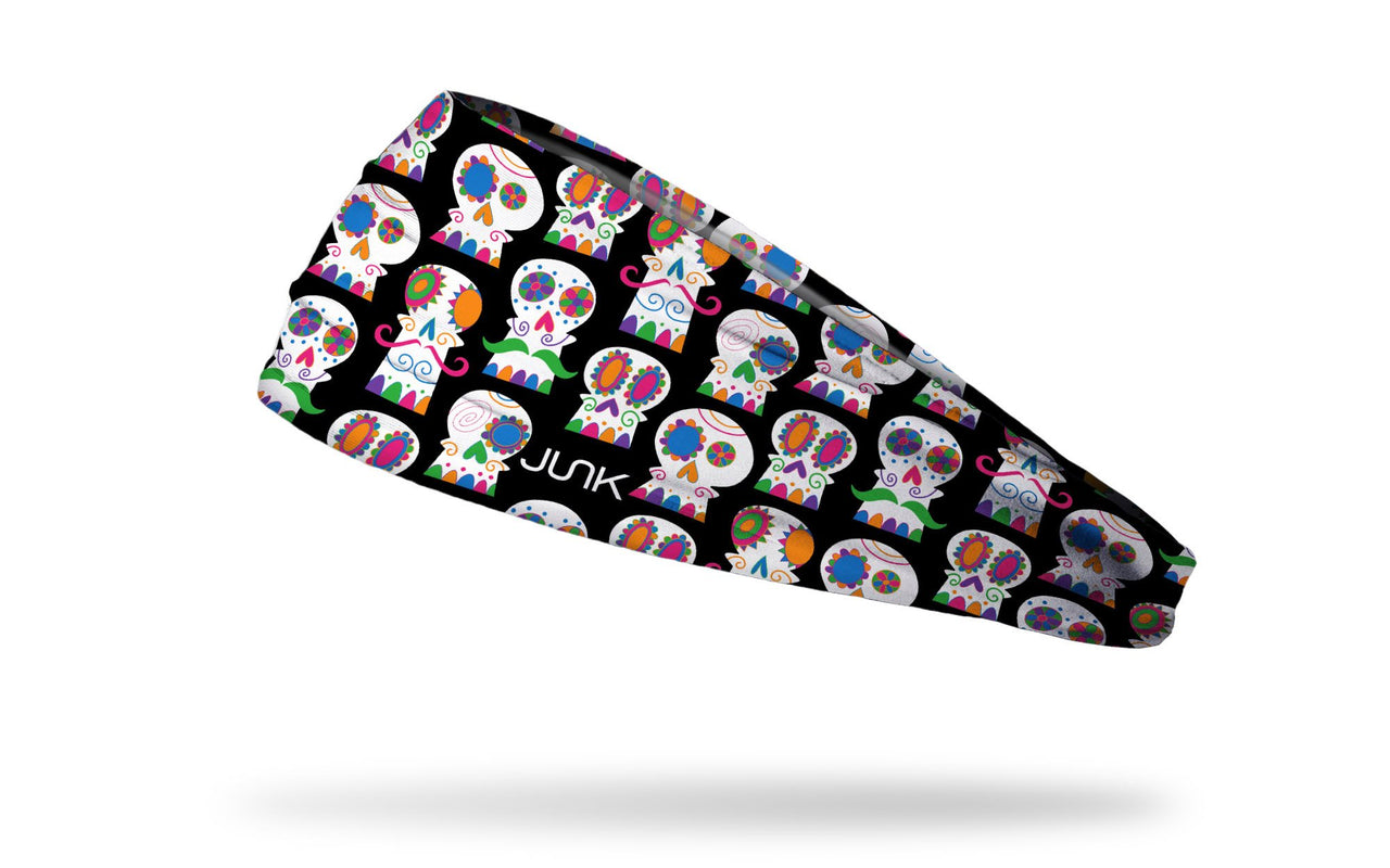 cinco de mayo themed headband repeating pattern of sugar skulls