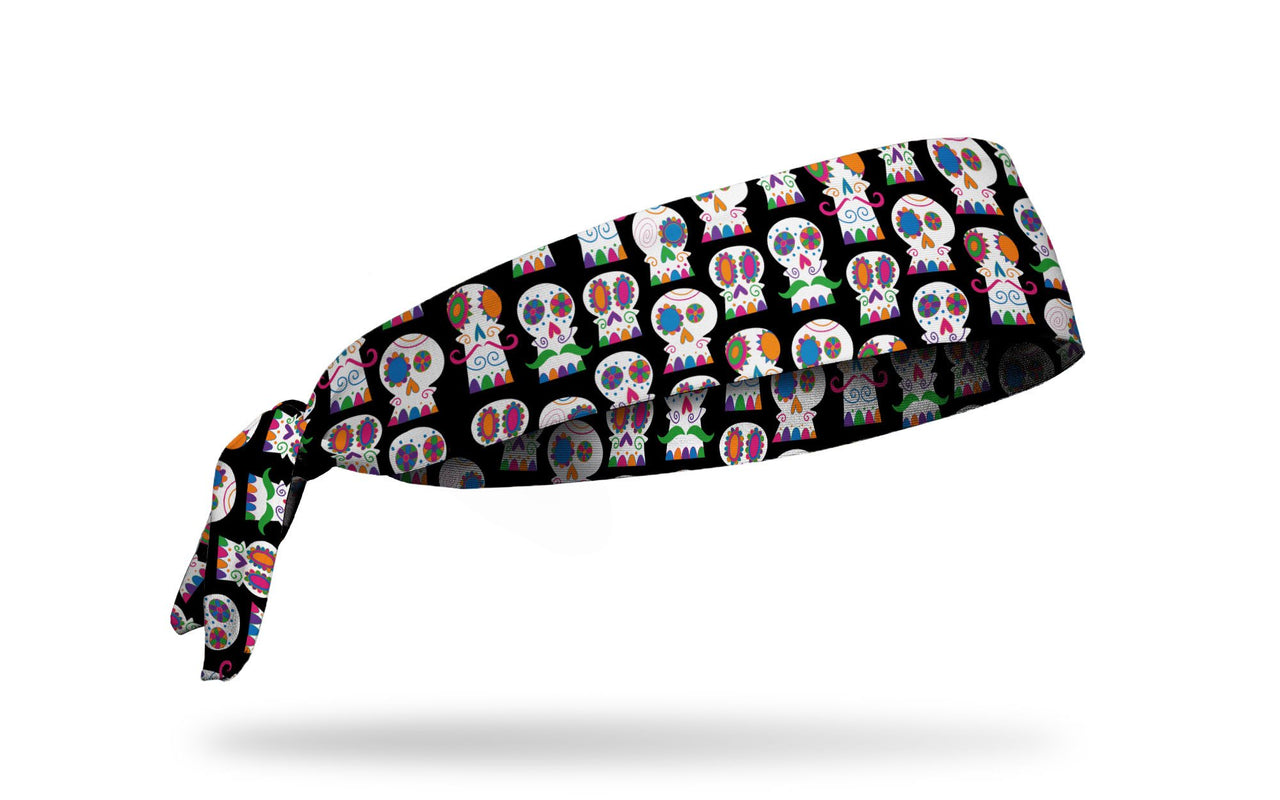 cinco de mayo themed headband repeating pattern of sugar skulls