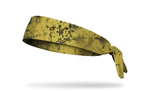 yellow tuscan headband with grunge overlay design