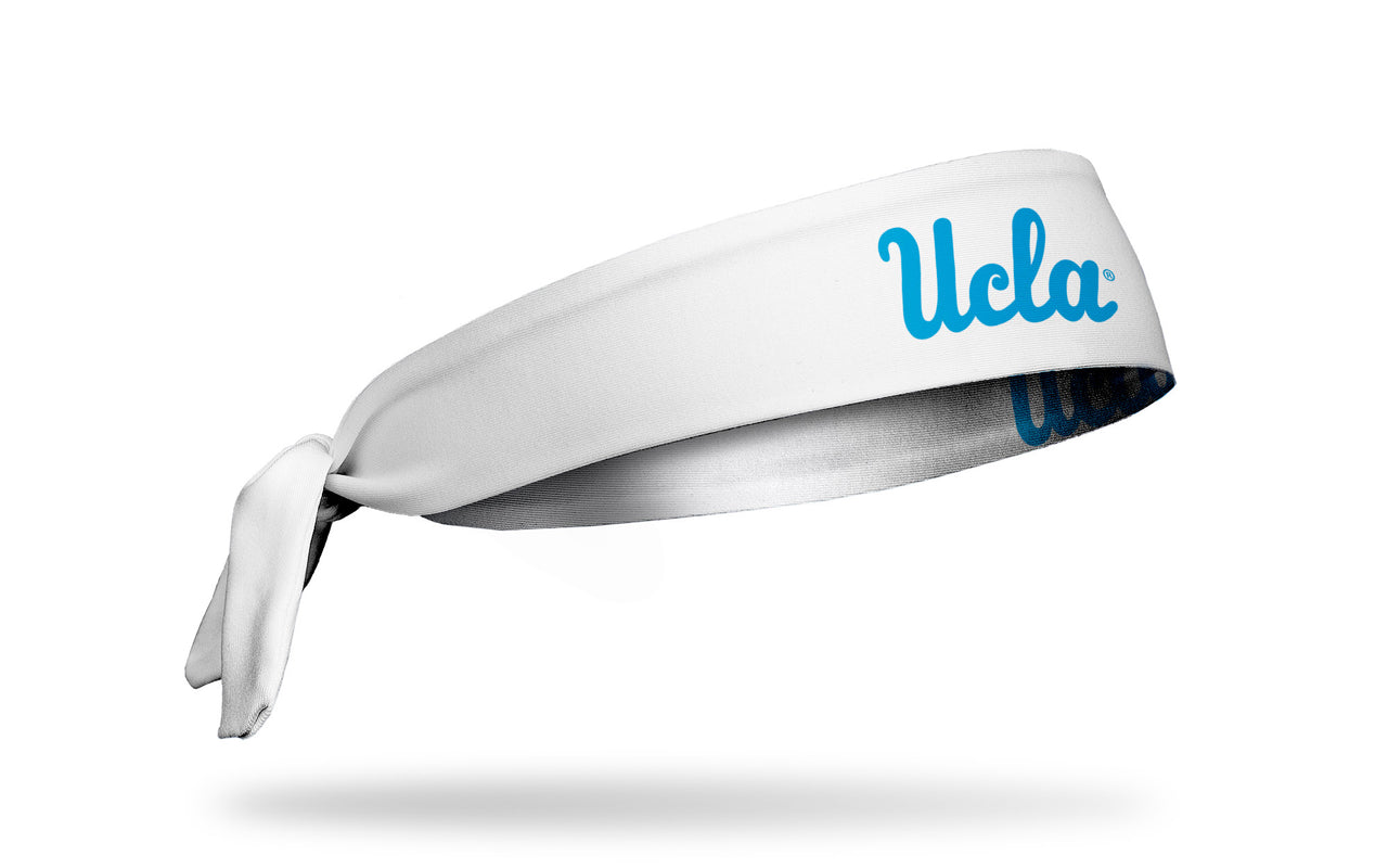 UCLA: Wordmark White Tie Headband