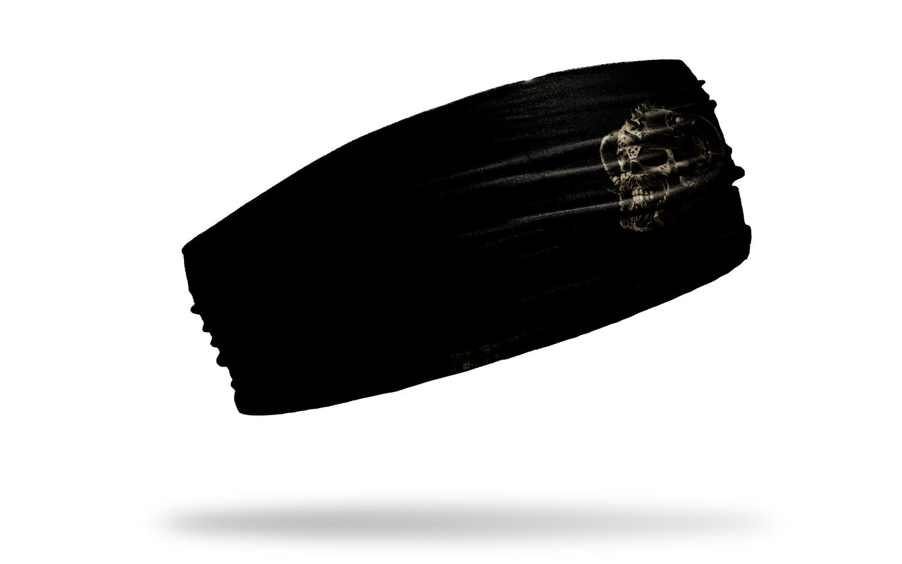 viking skull wearing helmet black headband
