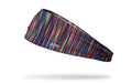 bright neon colored headband with pink blue yellow lines