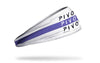 white headband with purple stripe and PIVOT wordmark from Friends tv show