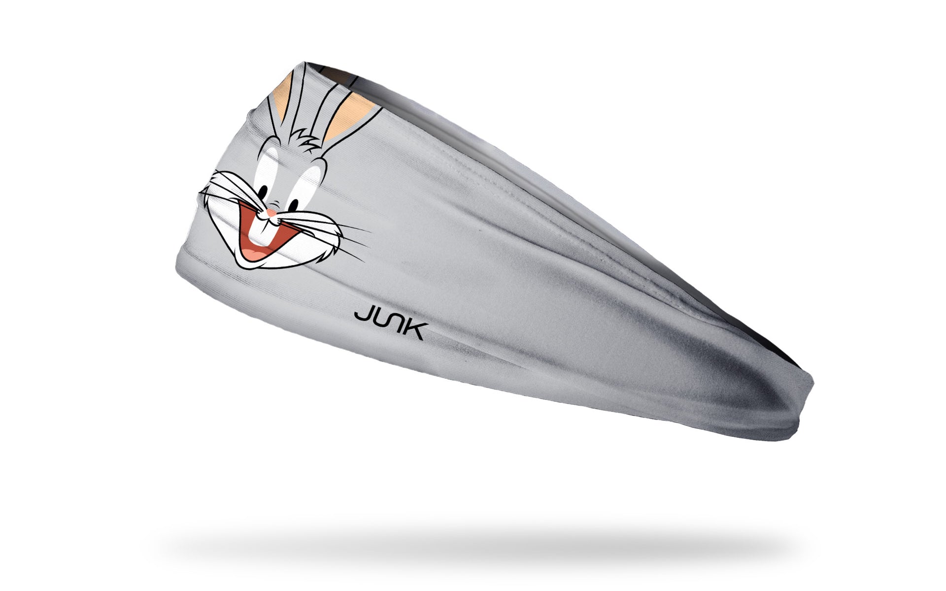 light grey headband with Looney Tunes Bugs Bunny oversized face view design